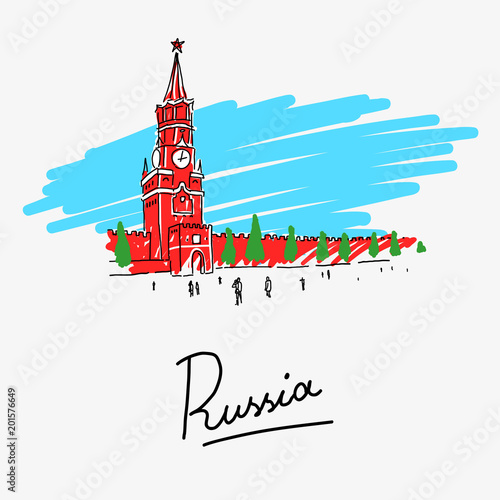 Vector Illustration The Moscow Kremlin In Russia