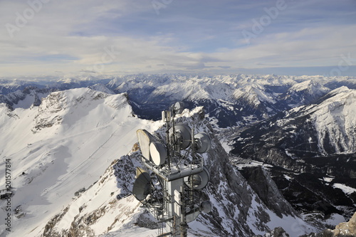 Blick von der Aussichtsplattform der Zugspitze, Bayern, Deutschland, Europa