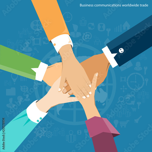 Vector Business communications worldwide trade