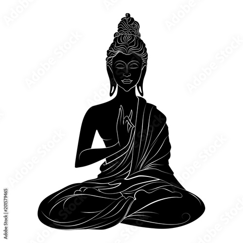 Lord Buddha in meditation for Buddhist festival of Happy Buddha Purnima Vesak
