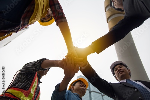 Принти на полотні Hands put together to show unity and cooperation