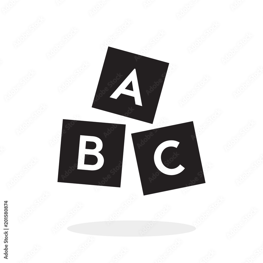 Abc cubes icon, vector illustration flat design Abc cubes icon, vector illustration flat design
