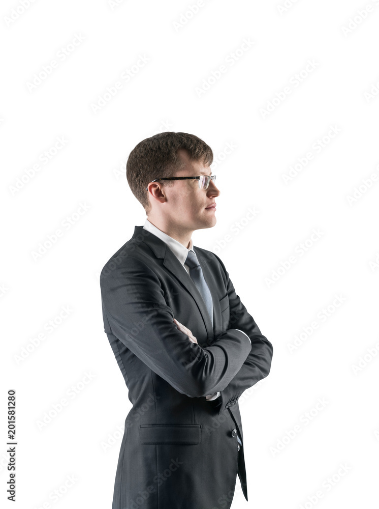 Confident cross armed businessman, isolated Confident cross armed businessman, isolated