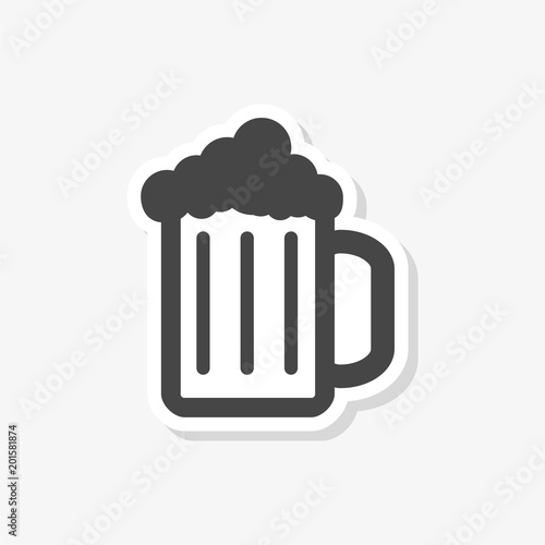 Beer sticker, simple vector icon