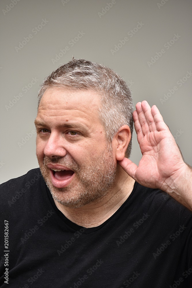 Obraz premium Overweight Man Listening