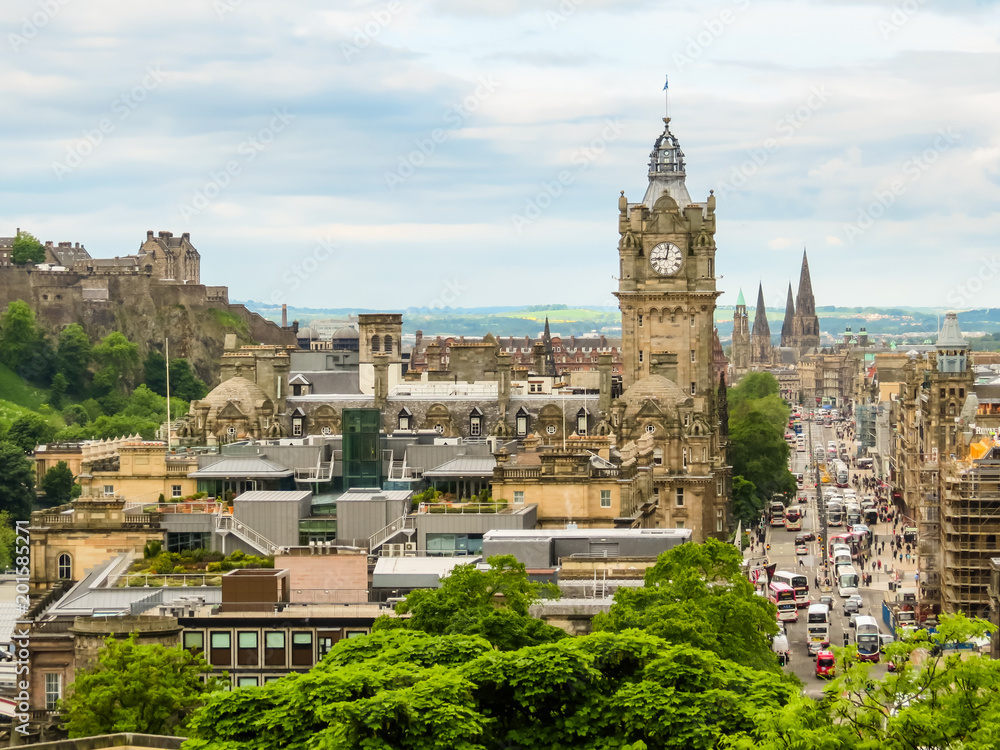 View of the Edinburgh from Calton Hill, Scotland, UK