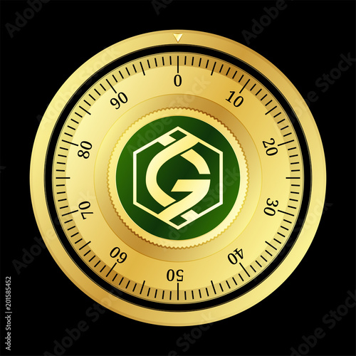 GridCoin (GRC) criptocurrency safe lock photo