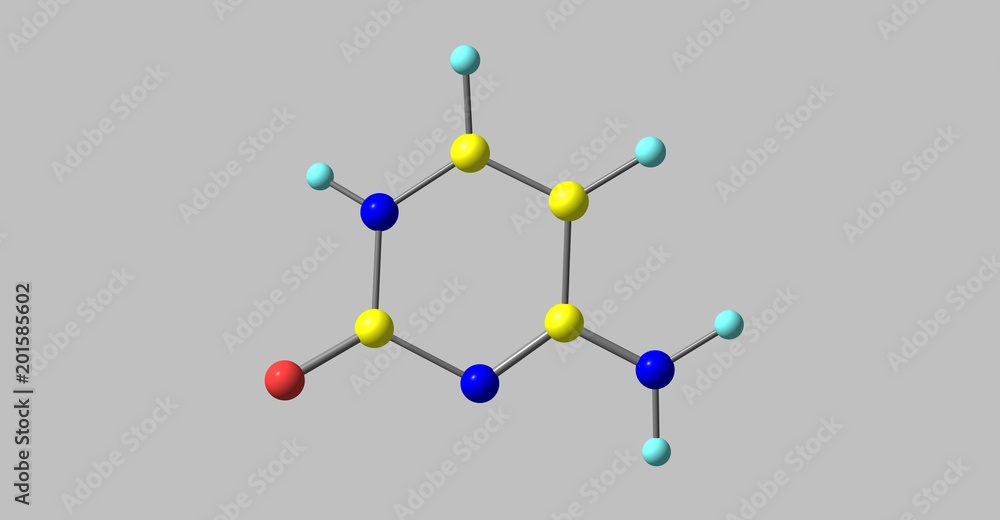 Cytosine molecular structure isolated on grey background Cytosine molecular structure isolated on grey background