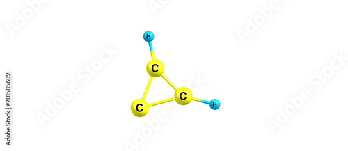 Cyclopropenylidene molecular structure isolated on white background photo