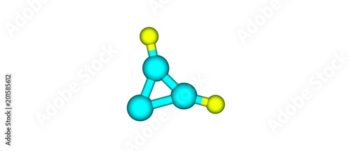 Cyclopropenylidene molecular structure isolated on white background