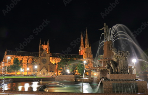 Photography Hyde park night cityscape Sydney Australia