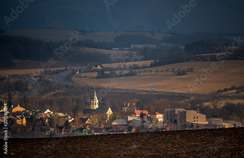 City in the evening light