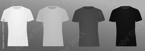 White, grey and black t shirt. vector illustration