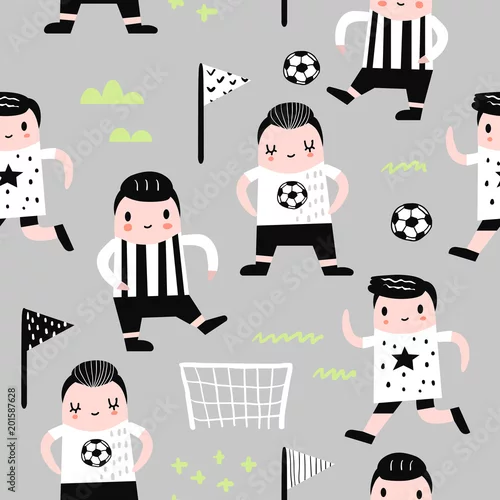 Tapety z zabawnymi chłopcami piłkarzami