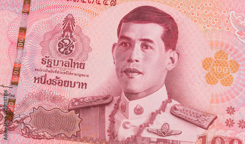Fotografija Close up of new 100 Thai baht banknote
