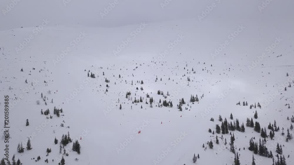 ski resort Jasna Slovakia mountain aerial drone top view 4K ski resort Jasna Slovakia mountain aerial drone top view 4K