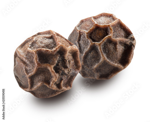 black pepper spices isolated on a white background