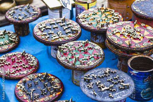 Slate Bagh Chal (Moving Tigers) Nepal Traditional Boardgame on tibetan market in Kathmandu, Nepal photo