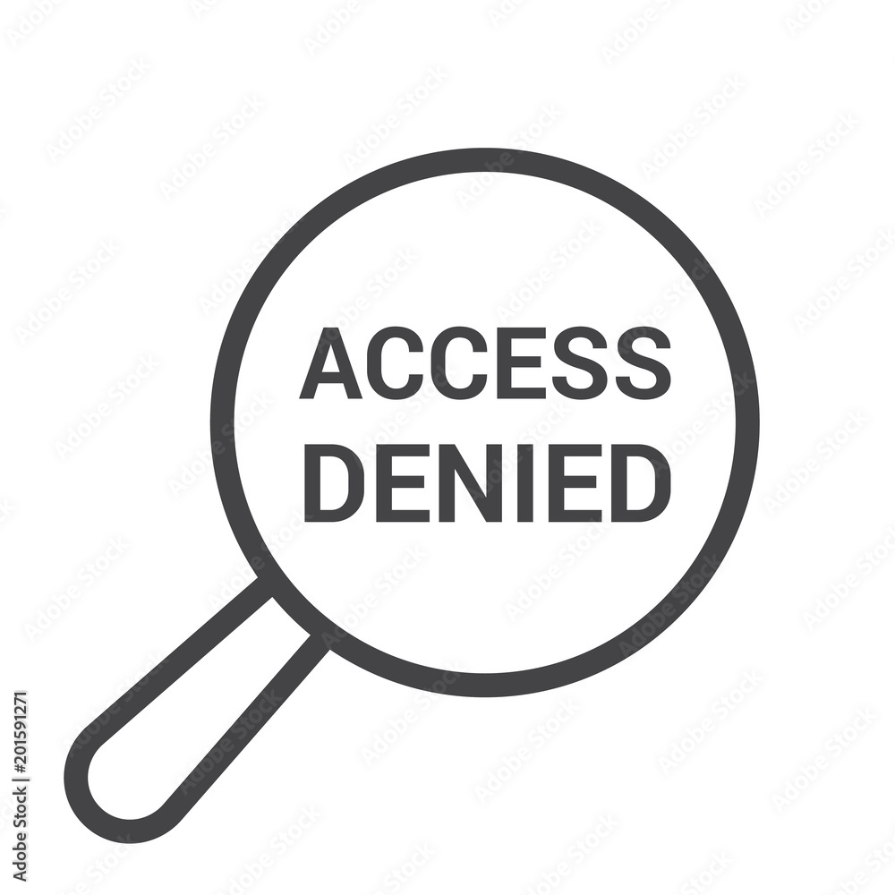 Security Concept: Magnifying Optical Glass With Words Access Denied Security Concept: Magnifying Optical Glass With Words Access Denied