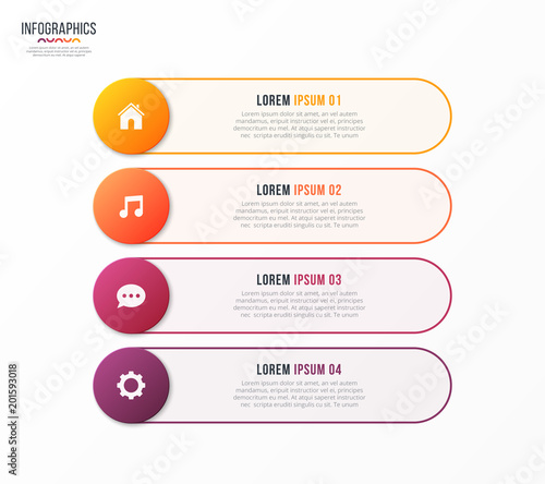 Infographic template with 4 options. Vector design for web, adve