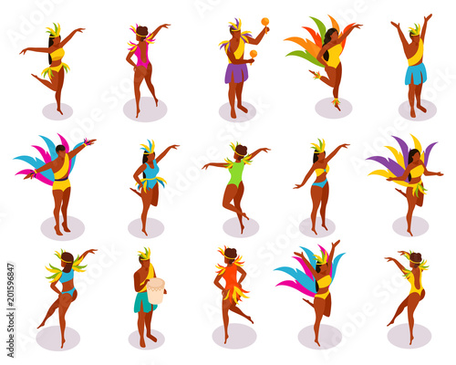 Brazilian Carnival Isometric People