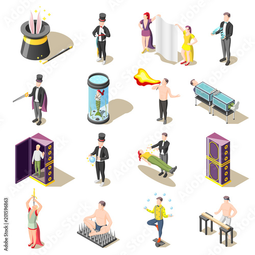 Magic Show Isometric Icons