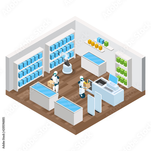 Automated Shop Isometric Composition