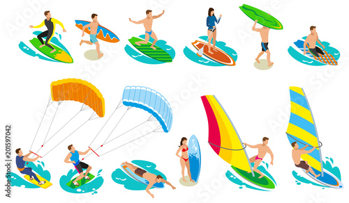 Surfboard Types Icon Set © Macrovector