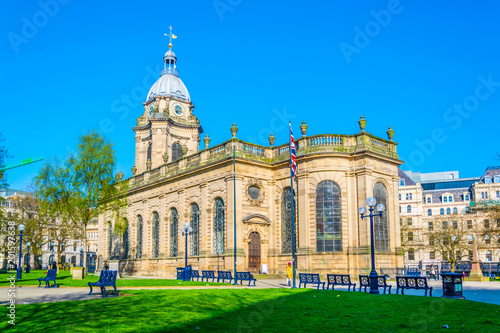 Fotografie Cathedral of Saint Philip in Birmingham during sunset, England