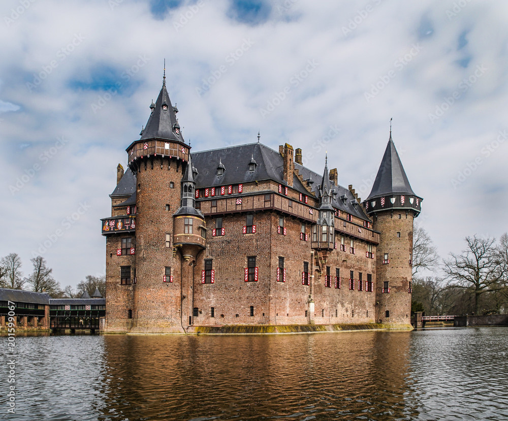 Castle from the middle ages situated in a pond