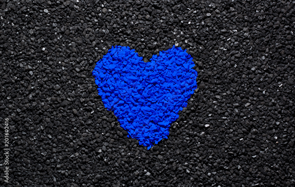 Blue Heart With Black Background