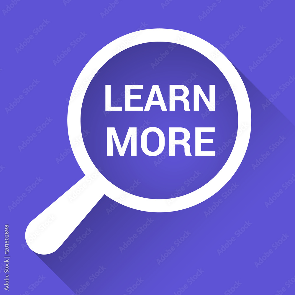 Education Concept: Magnifying Optical Glass With Words Learn More Education Concept: Magnifying Optical Glass With Words Learn More