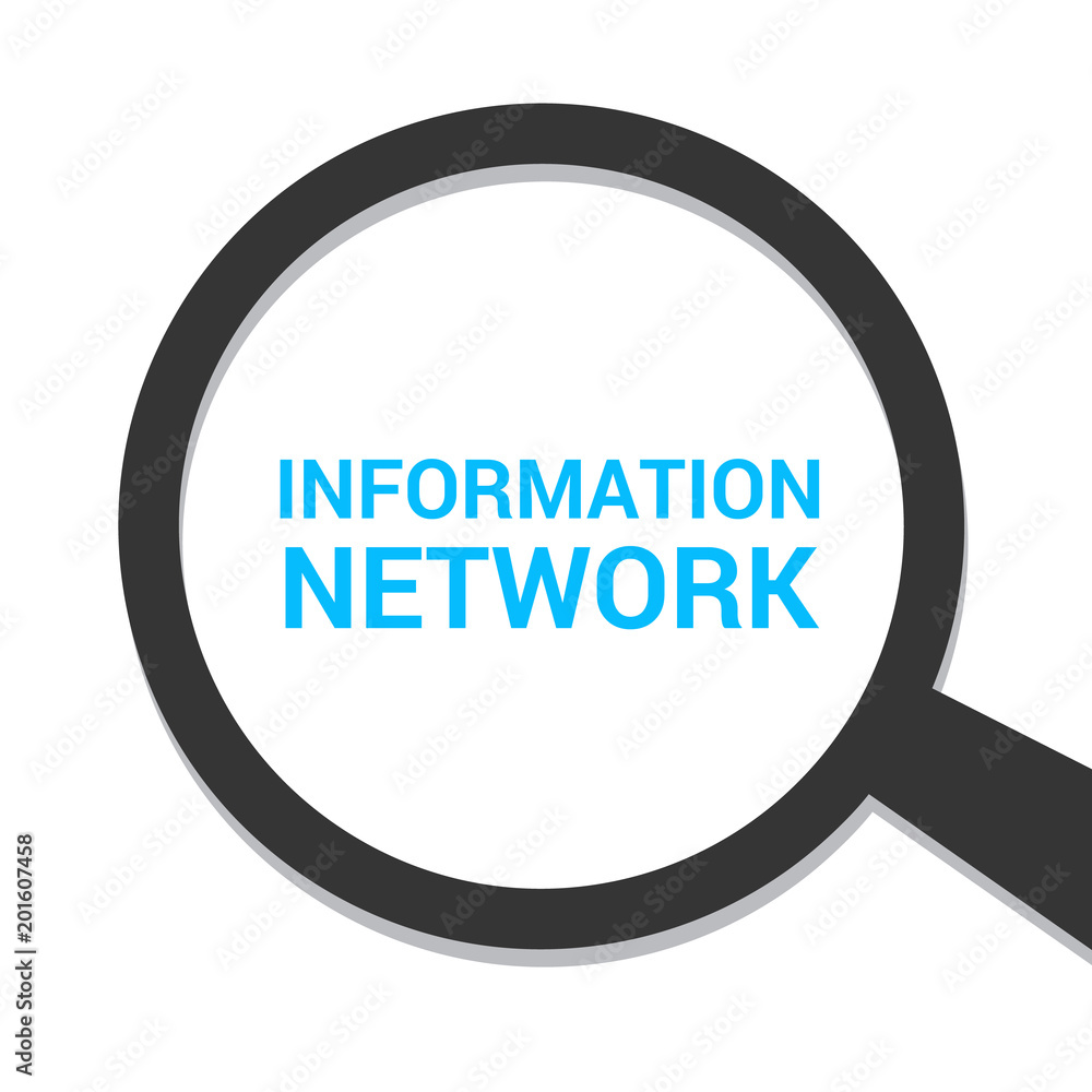 Data Concept: Magnifying Optical Glass With Words Information Network Data Concept: Magnifying Optical Glass With Words Information Network