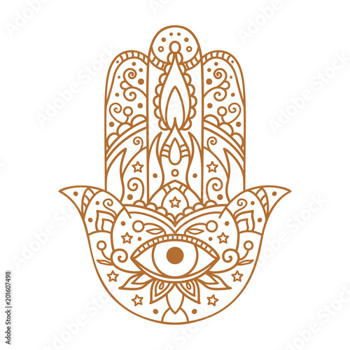 Vector illustration. Hamsa on a white background.