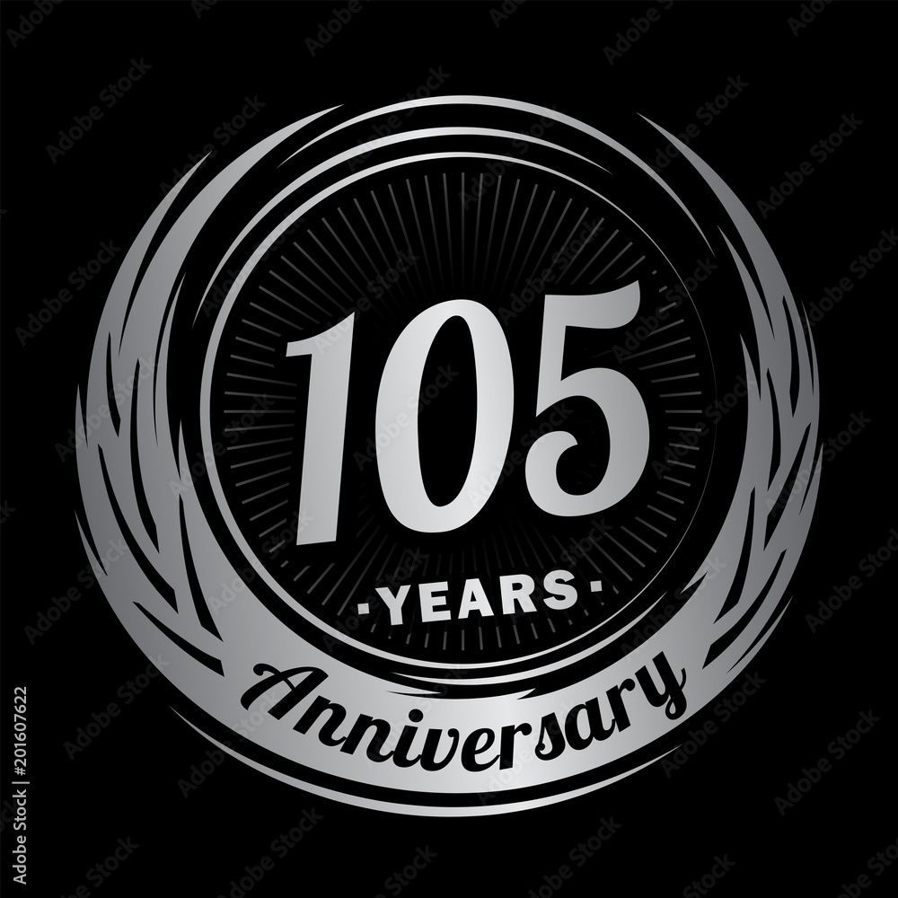 105 years anniversary. Anniversary logo design. 105 years logo