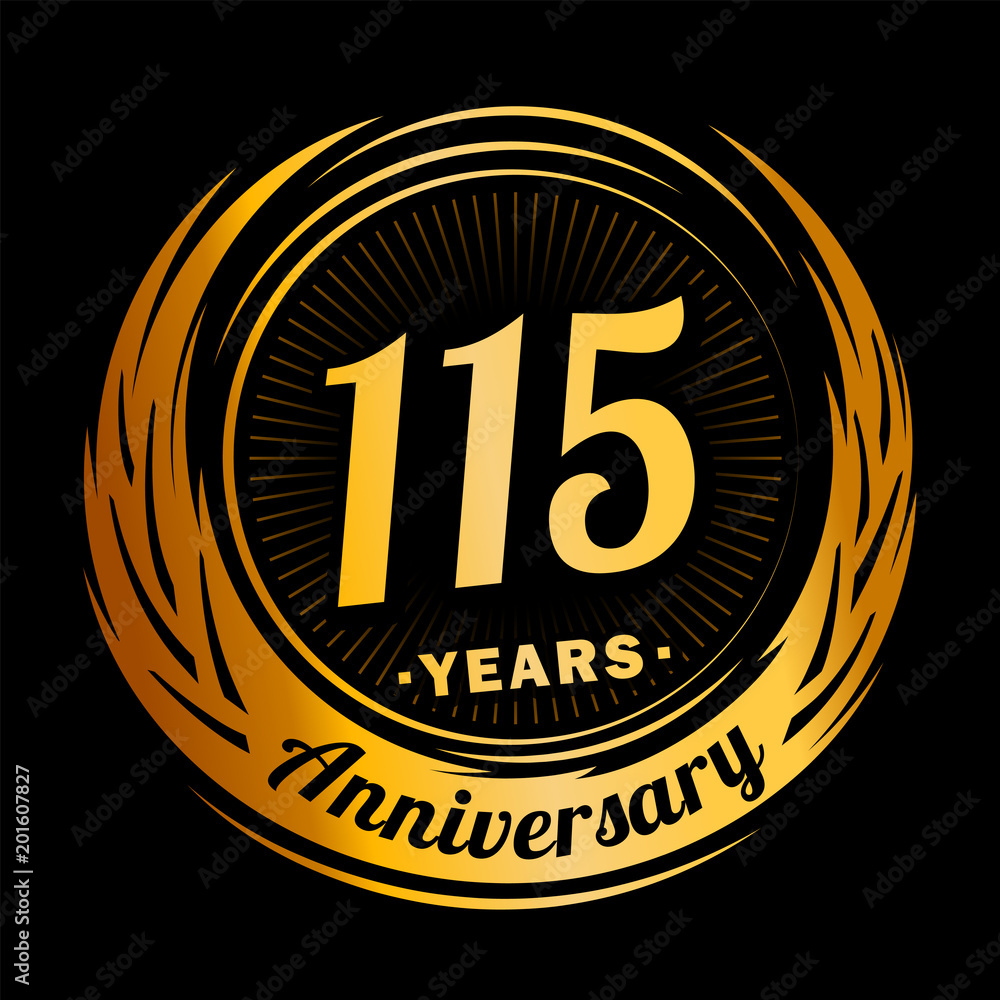 115 years anniversary. Anniversary logo design. 115 years logo