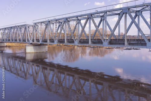 Bridge over the river in spring