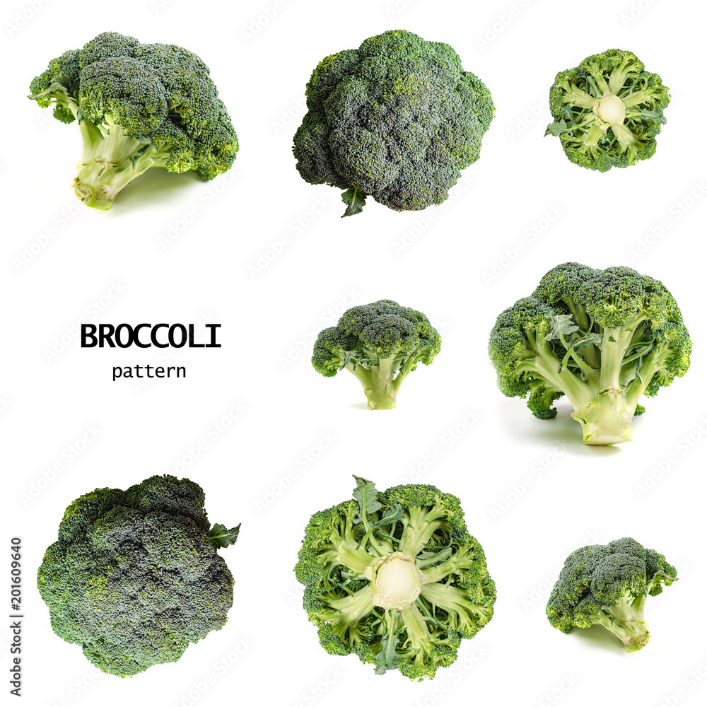 Seamless pattern with broccoli. Vegetables abstract background. Broccoli on the white background. Seamless pattern with broccoli. Vegetables abstract background. Broccoli on the white background.