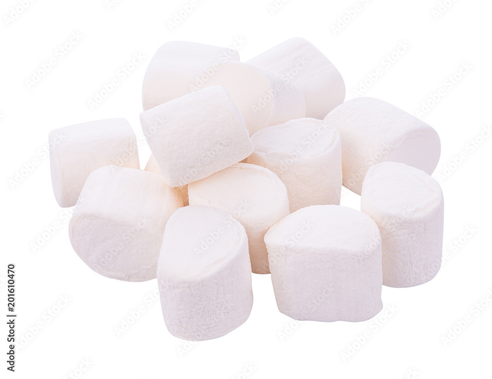 marshmallows on white background marshmallows on white background
