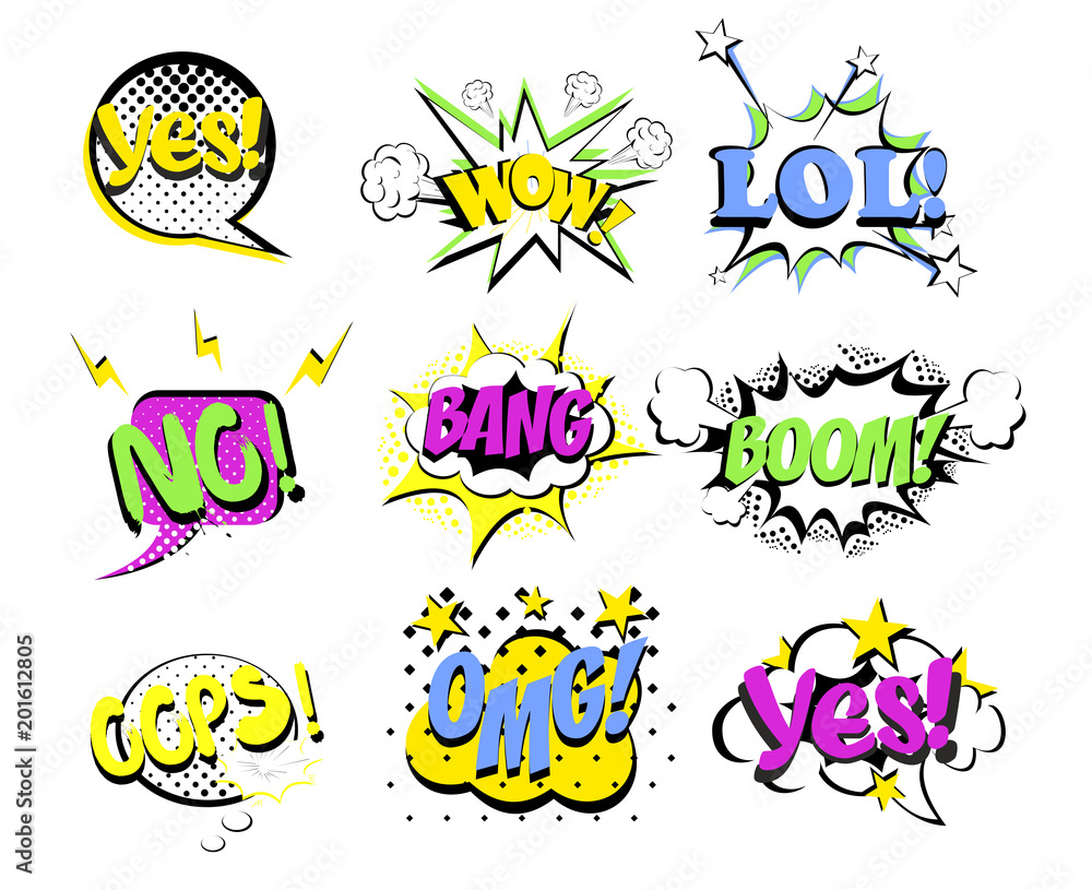 vector-illustration-set-of-cartoon-pop-art-comic-speech-bubbles-with