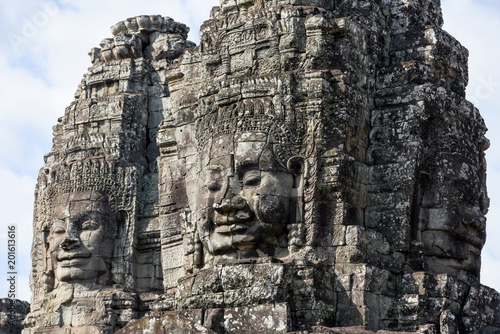 Faces of Bayon temple in Angkor Thom at Siemreap, Cambodia. © fotoember