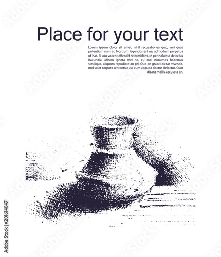 Ceramic crockery in black and white colors.