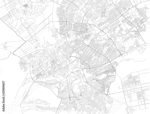Mappa di Karachi, la capitale della provincia pakistana del Sindh. Pakistan. Asia