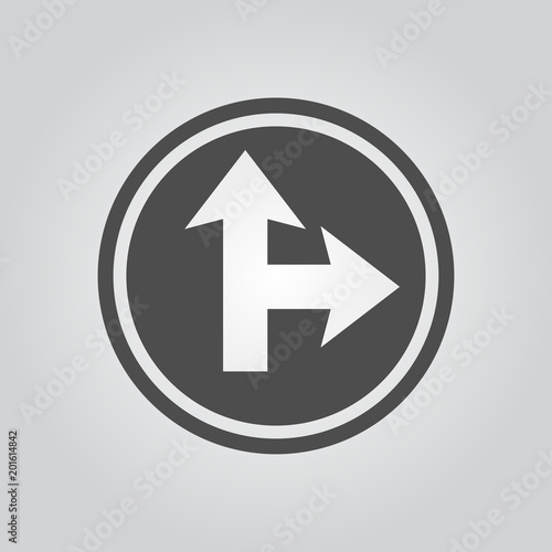 Free Download Straight and right ahead - road sign - GFXLoad