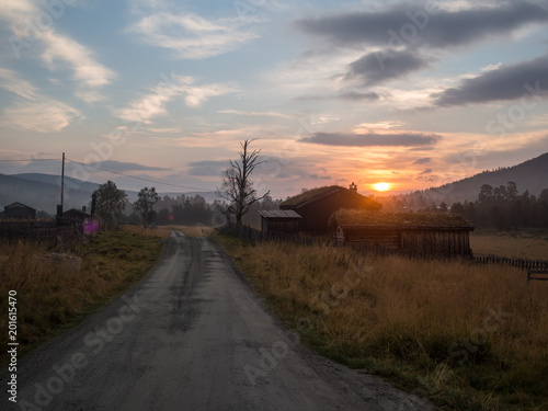 Morning in the mountainous countryside