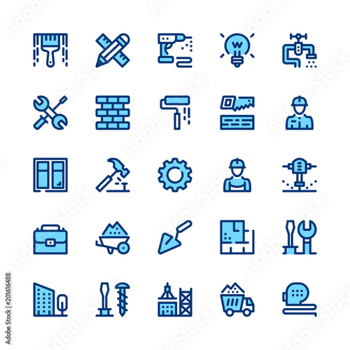 Construction, repair tools line icons set. Modern graphic design concepts, simple symbols, pictograms collection. Minimal thin line design. Premium quality. Pixel perfect. Vector outline icons