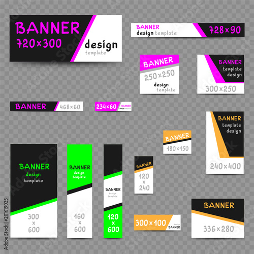 multicolor web banner size templates