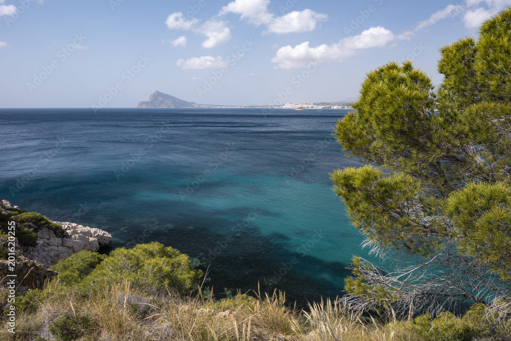 Between Altea and Calpe the Mascarat area with its turquoise water coastline, Altea, Costa Blanca, Alicante province, Spain