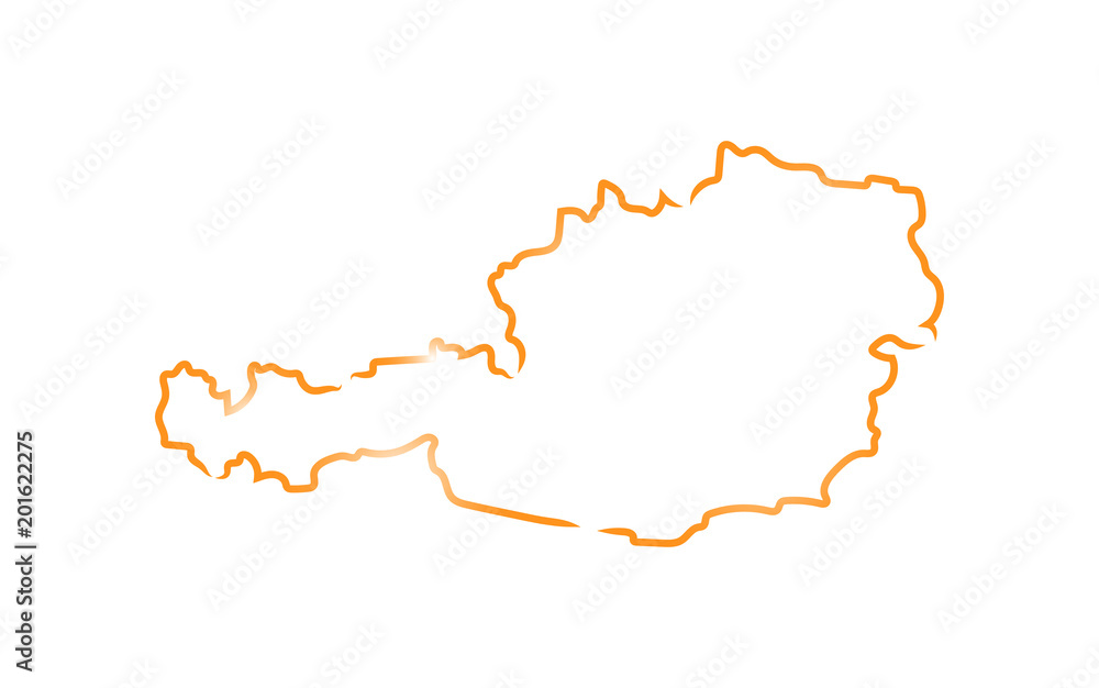 Stylized sketch map of Austria