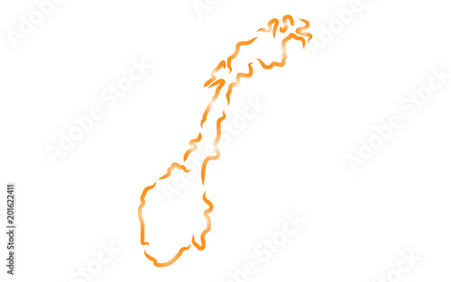Stylized sketch map of Norway